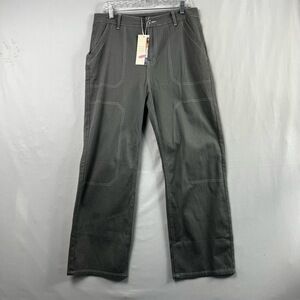 Dokotoo Pants Womens 14 Grey Utility Pants Contrast Stitching Straight Leg